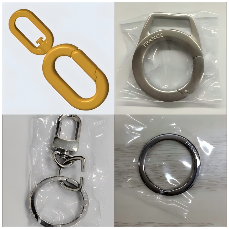 Sleek metal O Ring clasp for designer purse straps