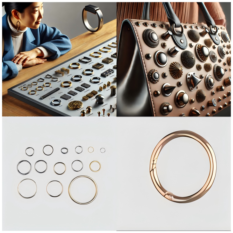 Decorative O Ring clasp with spring mechanism for jewelry design