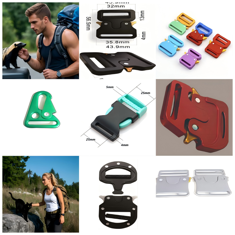 Lightweight Aluminum Release Buckle for secure satchel closures