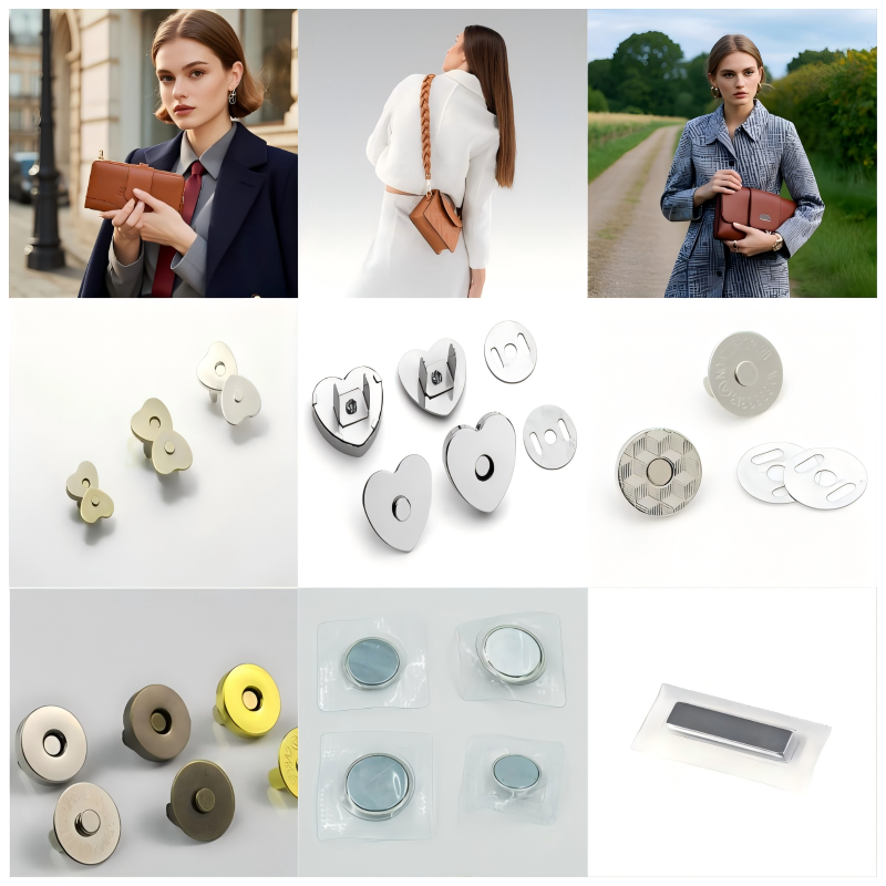 Flat magnet fastener providing hidden closure for garments