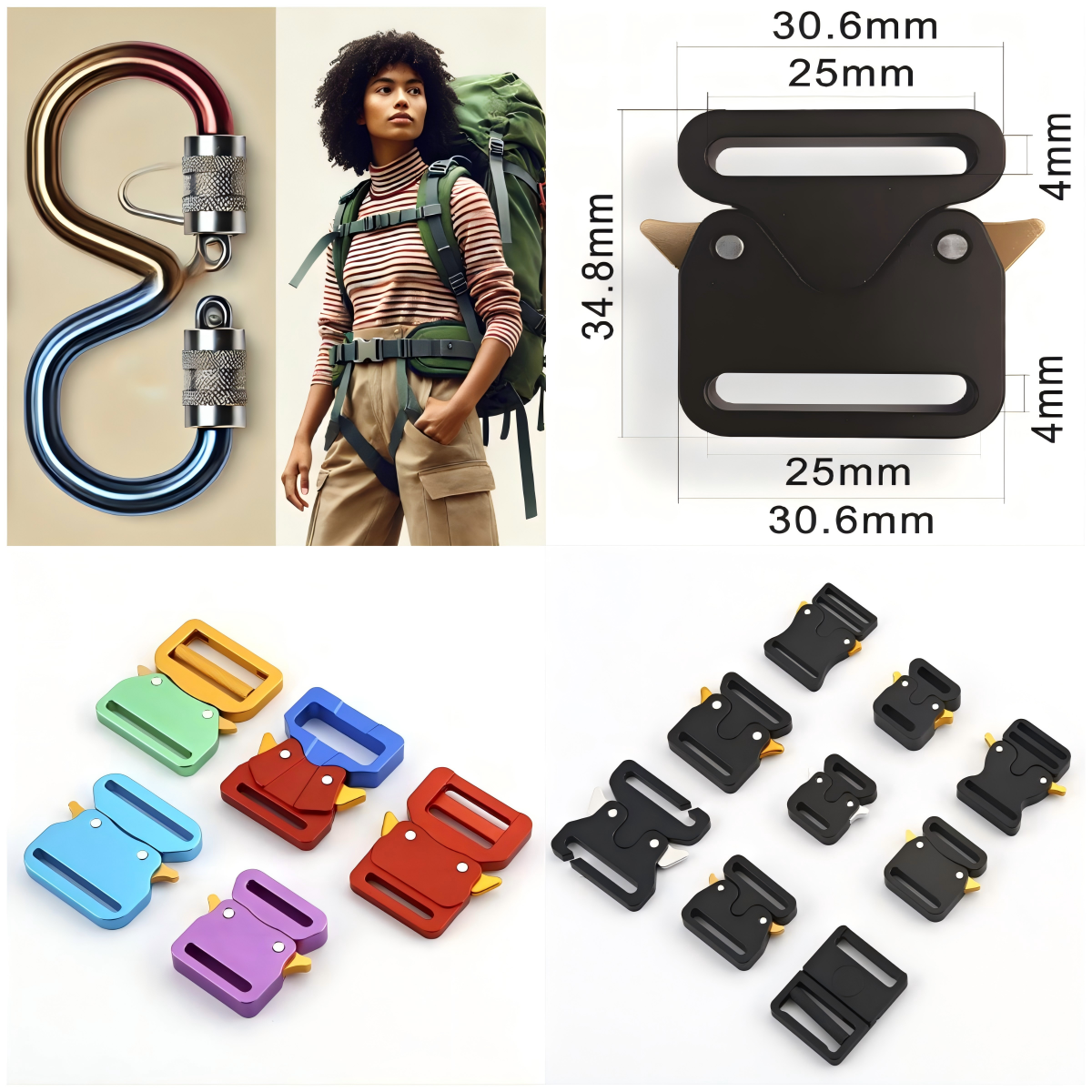 Durable aluminum keychain with carabiner clip for convenient organization