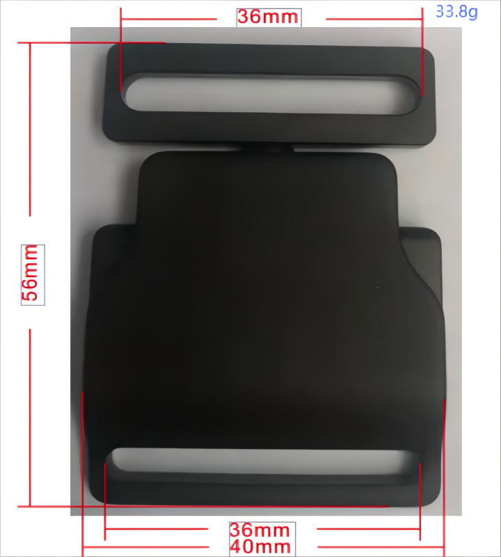 Close-up of sleek metal buckle offering strength without bulk