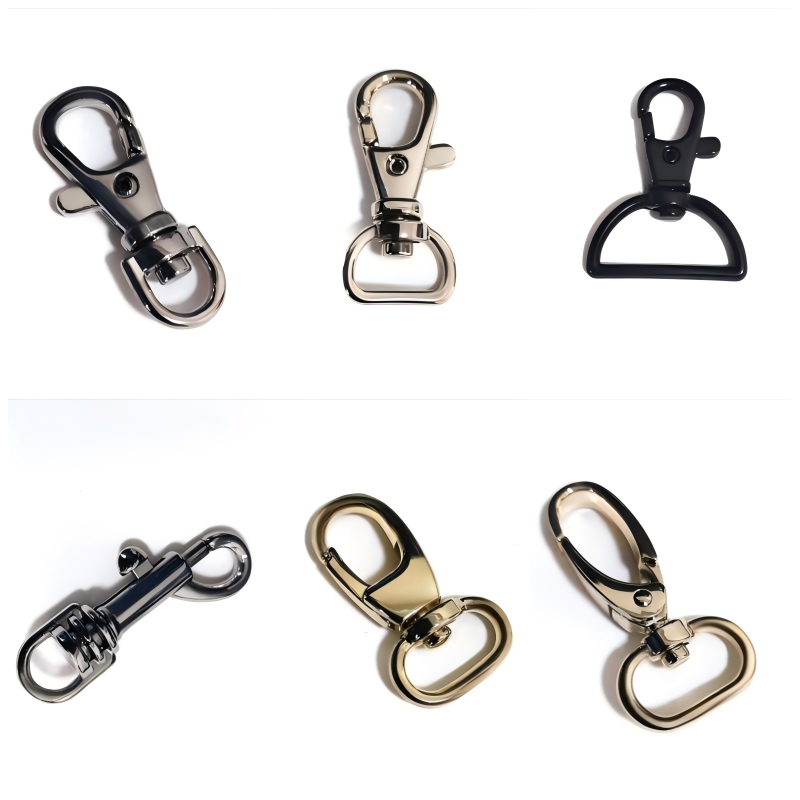 Custom alloy buckle samples for belts, bags, and outdoor gear on display