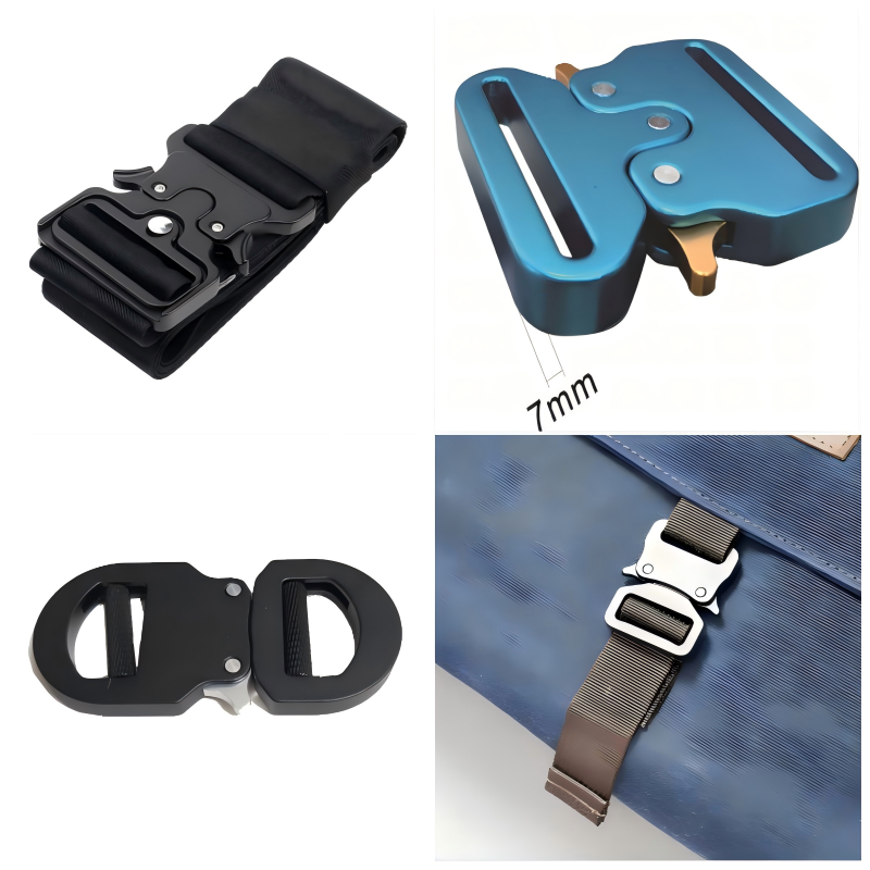 Leather belt featuring a polished alloy buckle with sleek contours, blending strength with fashion-forward aesthetics