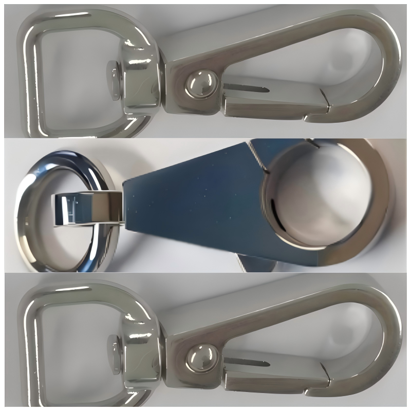 Durable snap hook clasp used in designer handbag hardware