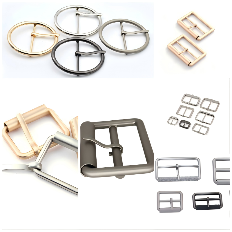 Set of custom alloy buckles tailored for high-end fashion brands