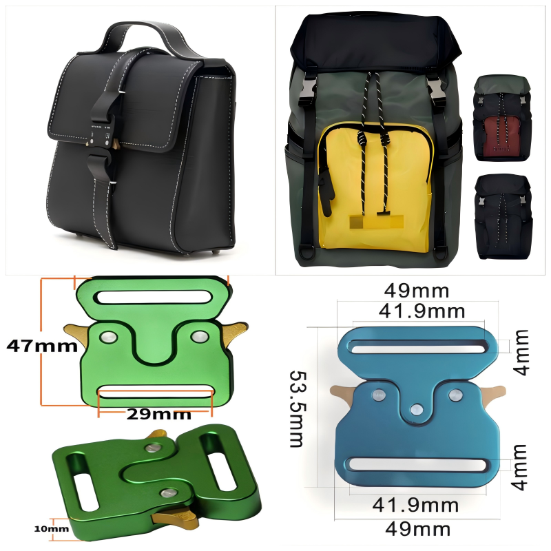 High-performance aluminum buckle for everyday carry pannier bags