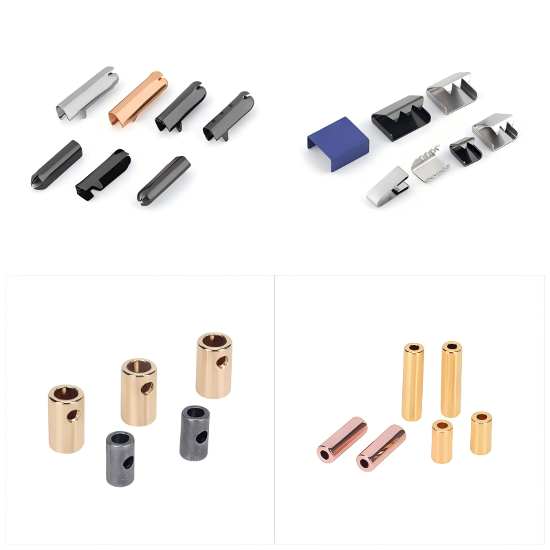 Metal end caps for professional finishing on braided and woven materials