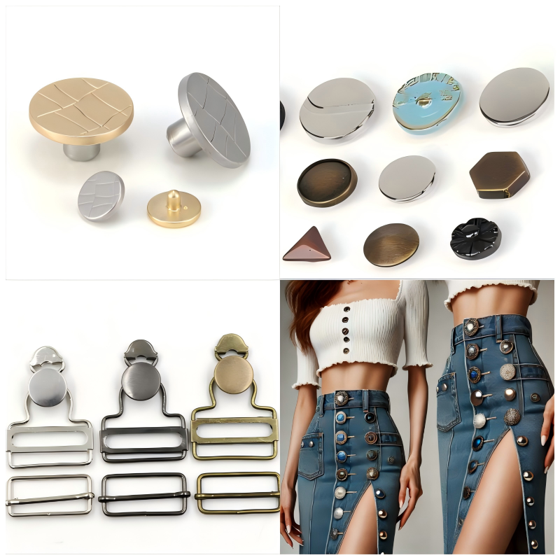 Fashion-forward large metal button on structured coat or blazer