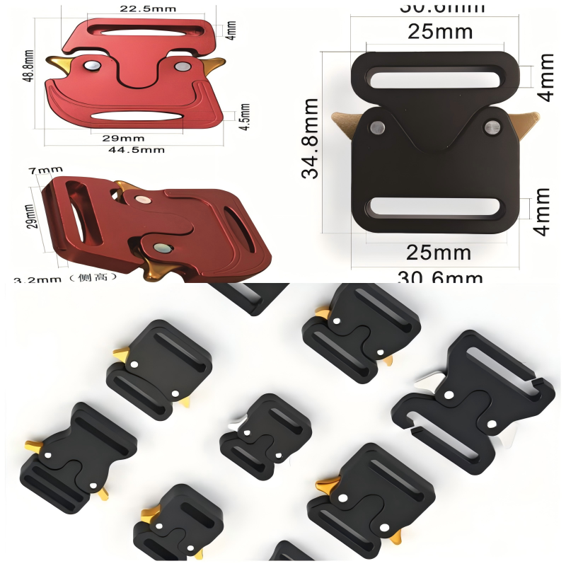 Functional metal buckle ensuring secure fastening with a light build