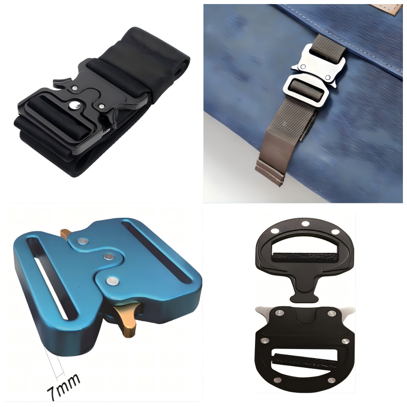 Durable luggage buckle made by a Guangdong alloy buckle manufacturer, reflecting craftsmanship and functional elegance