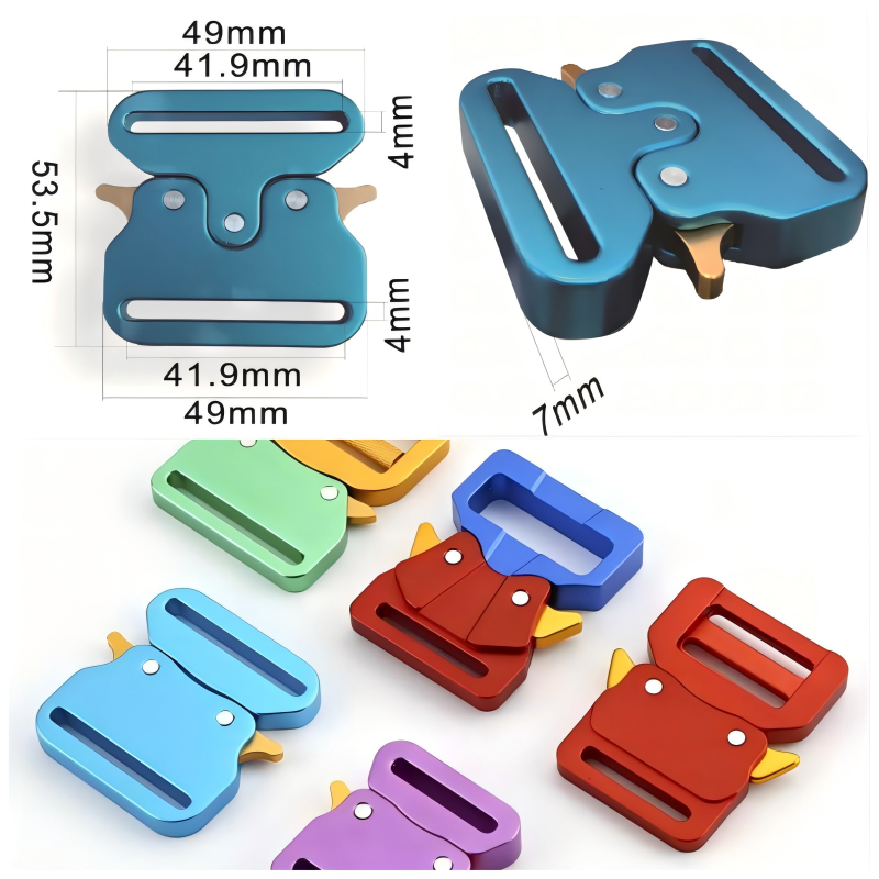 Zinc alloy strap buckle with custom logo engraving