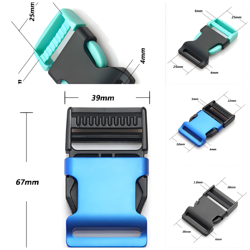 Anodized aluminum alloy buckle with matte finish on a luxury black leather belt