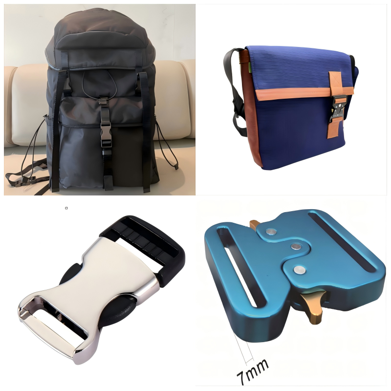 Durable anodized aluminum buckle used in high-end fashion accessories with refined aesthetics