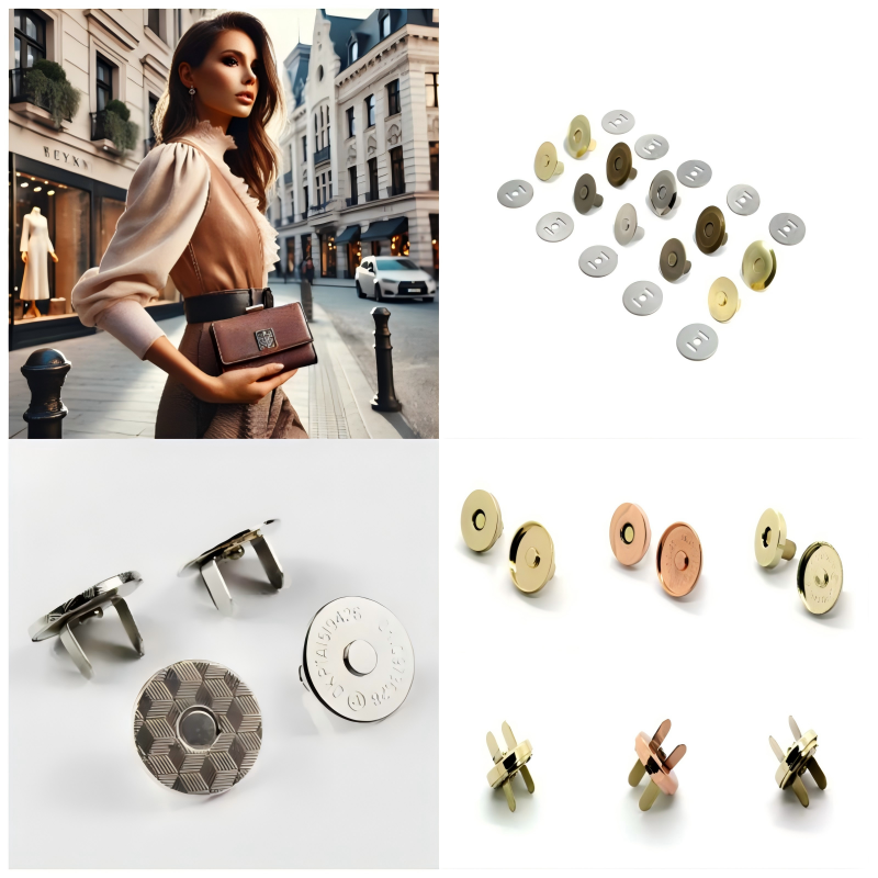 Sleek 8mm to 20mm magnetic snap buttons for seamless closures on bags and clothing