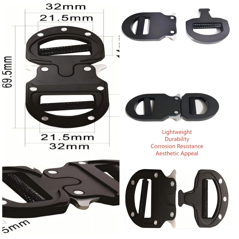 High-strength aluminum alloy bag hardware components with Type III hard anodizing for corrosion-resistant outdoor gear applications