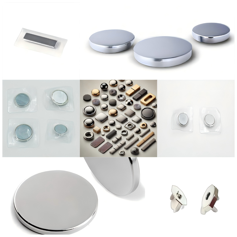 OEM wholesale magnetic closures for leather wallets with custom sizes and gold PVD plating options