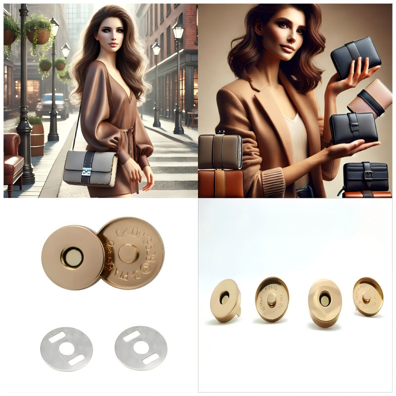 Invisible magnetic closure buttons for gift boxes with corrosion-resistant triple-layer nickel-copper-nickel plating